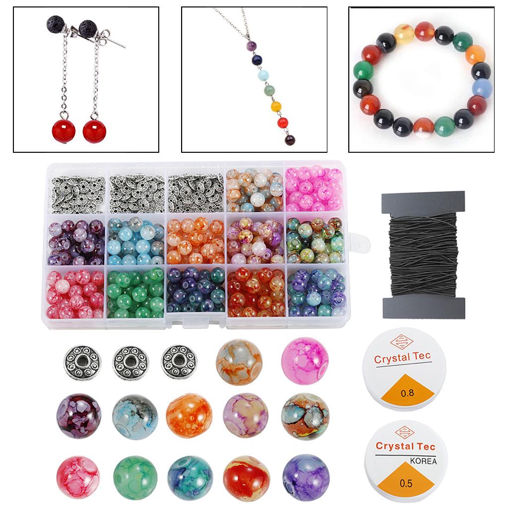 Baking Painted Glass Beads 8mm Loose for DIY Anklets Necklace Jewelry Making