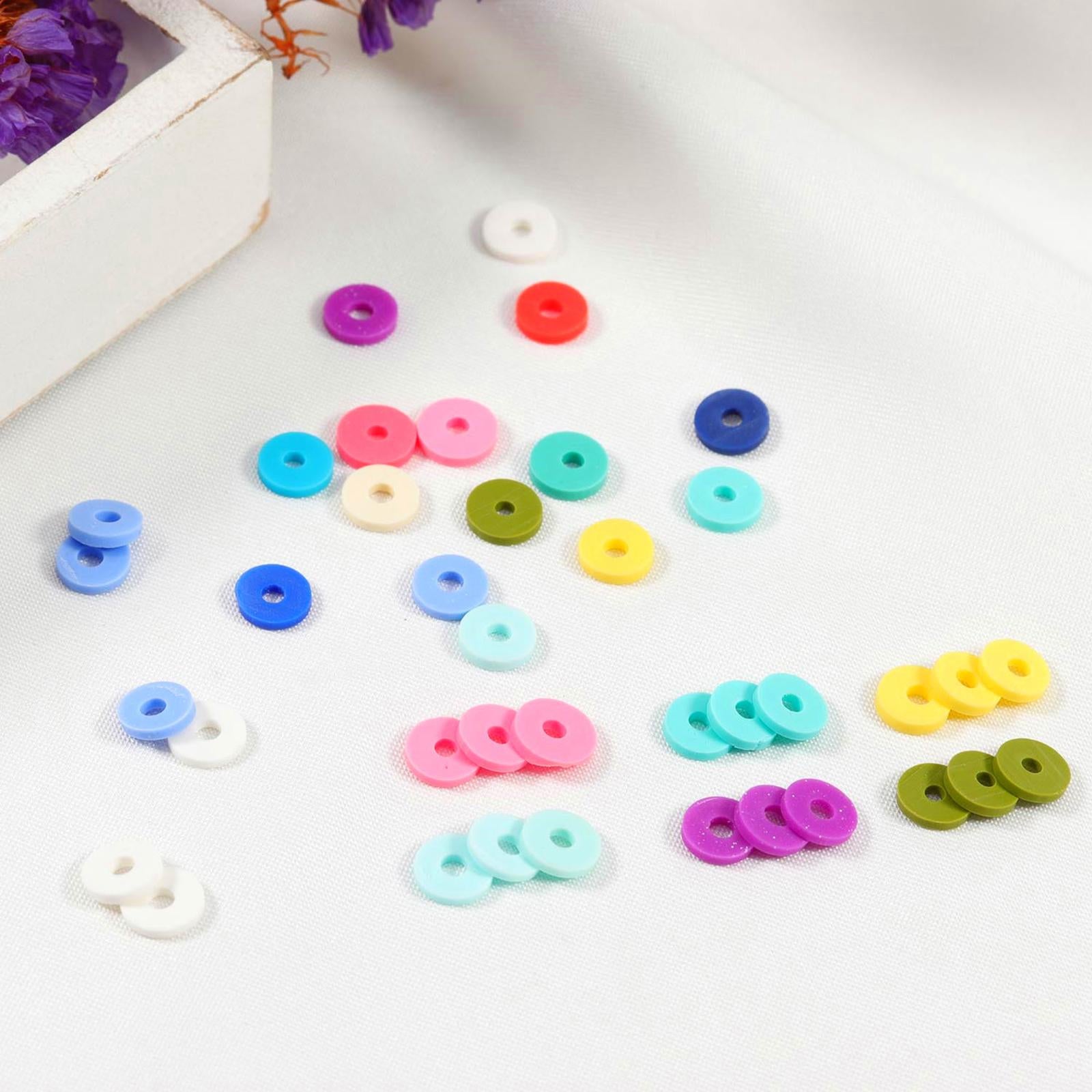 3931x Multi Colors Flat Polymer Clay Beads Spacer Beads DIY Jewelry Finding