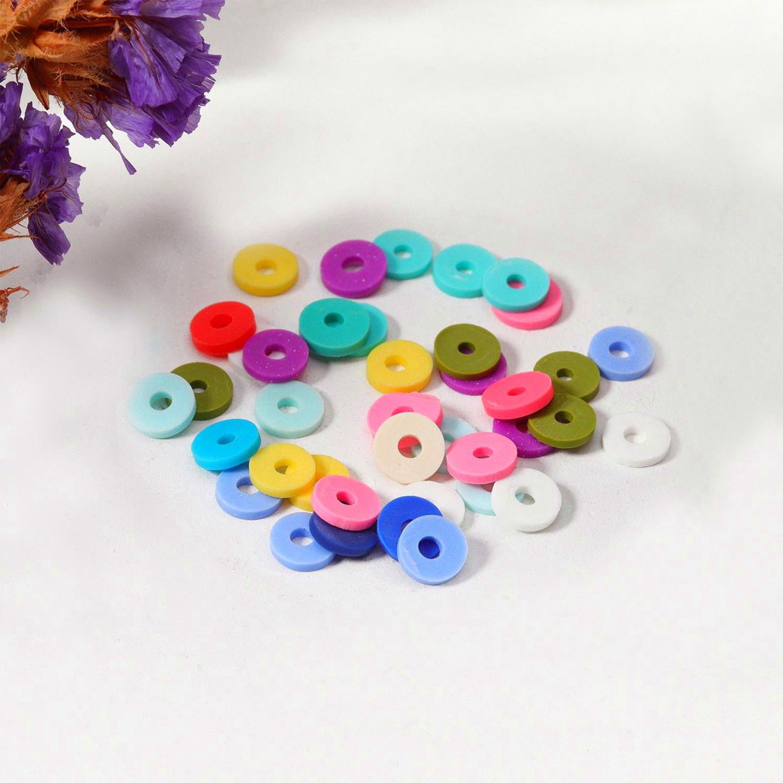 3931x Multi Colors Flat Polymer Clay Beads Spacer Beads DIY Jewelry Finding