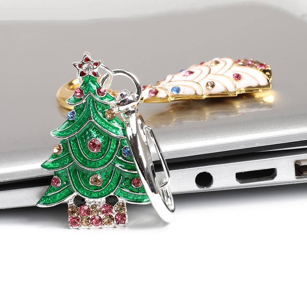 USB 2.0 Flash Drive U Disk Crystal Christmas Green Tree with Keychain 256M