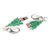 USB 2.0 Flash Drive U Disk Crystal Christmas Green Tree with Keychain 256M