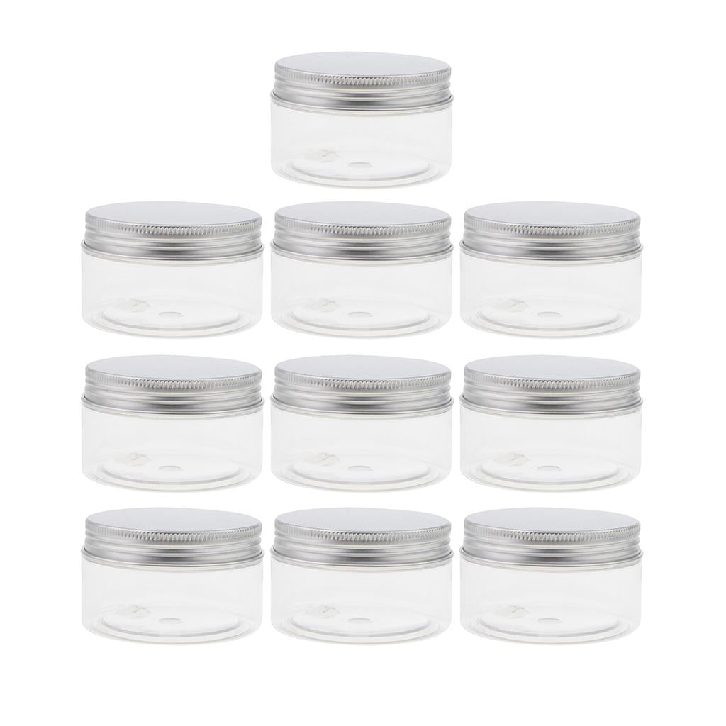 10pcs Empty Cosmetic Pots Lip Balm Container Jar Aluminum Cap Tins  100ml