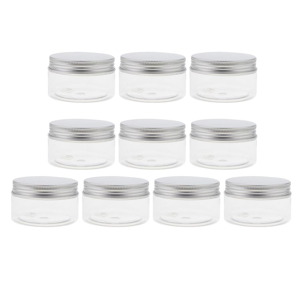 10pcs Empty Cosmetic Pots Lip Balm Container Jar Aluminum Cap Tins  100ml