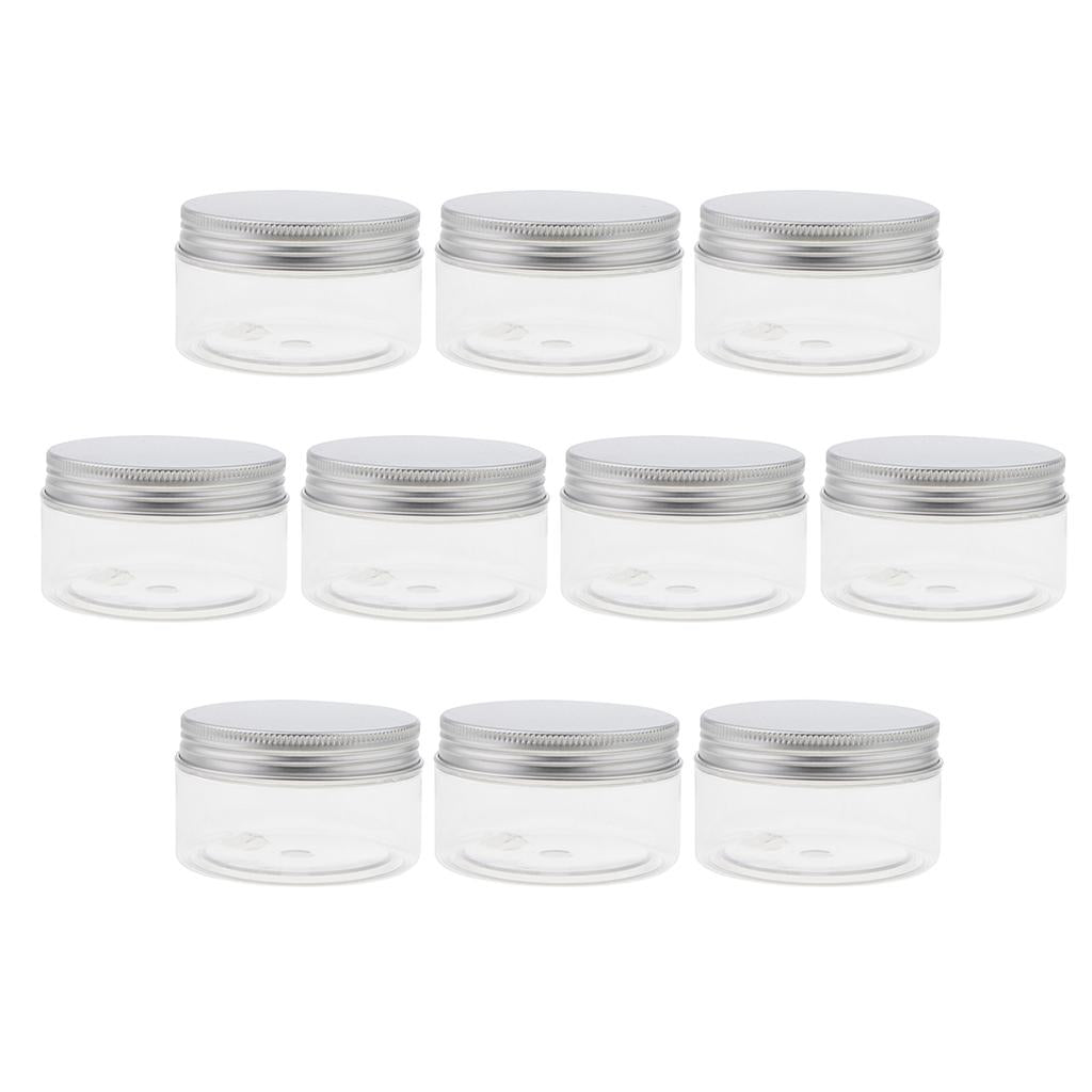 10pcs Empty Cosmetic Pots Lip Balm Container Jar Aluminum Cap Tins  100ml