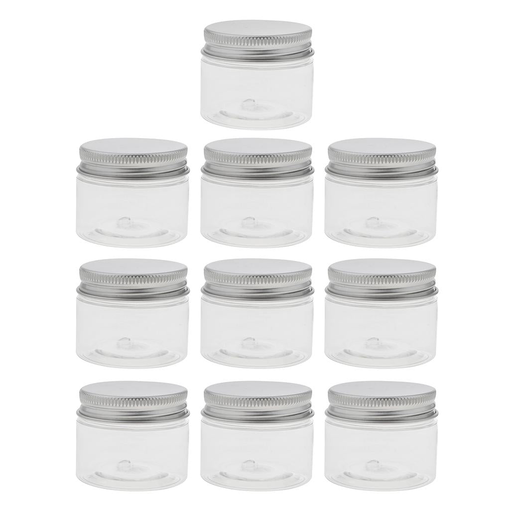 10pcs Empty Cosmetic Pots Lip Balm Container Jar Aluminum Cap Tins  40ml