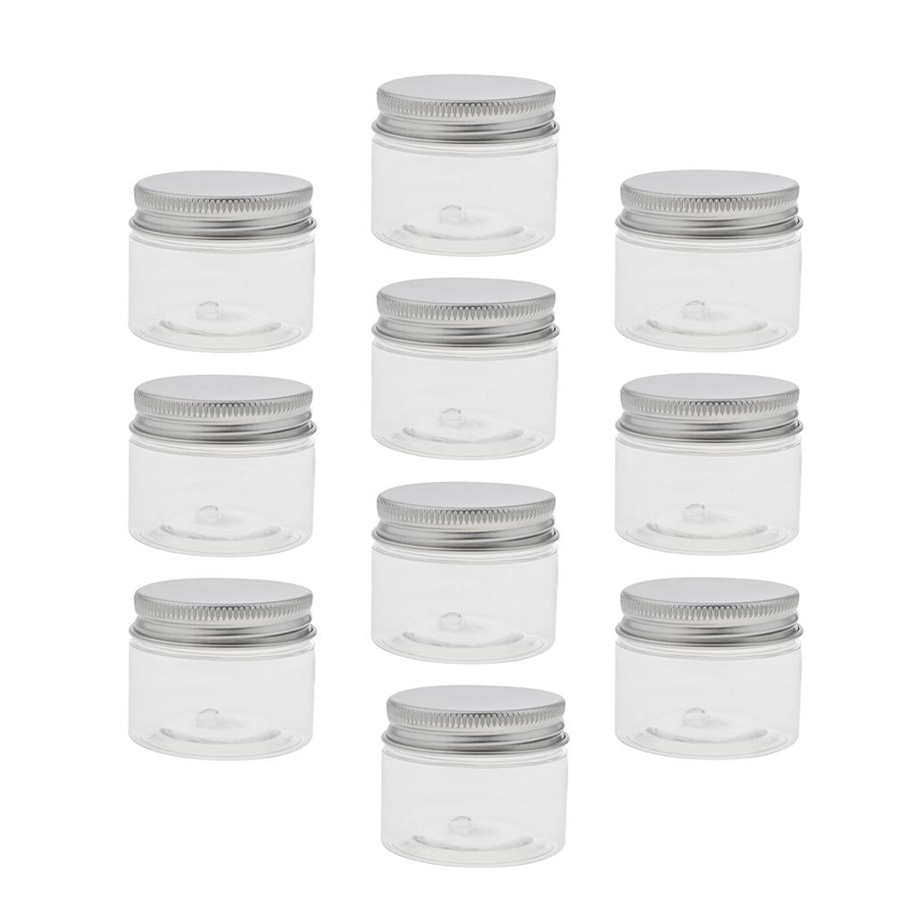 10pcs Empty Cosmetic Pots Lip Balm Container Jar Aluminum Cap Tins  40ml