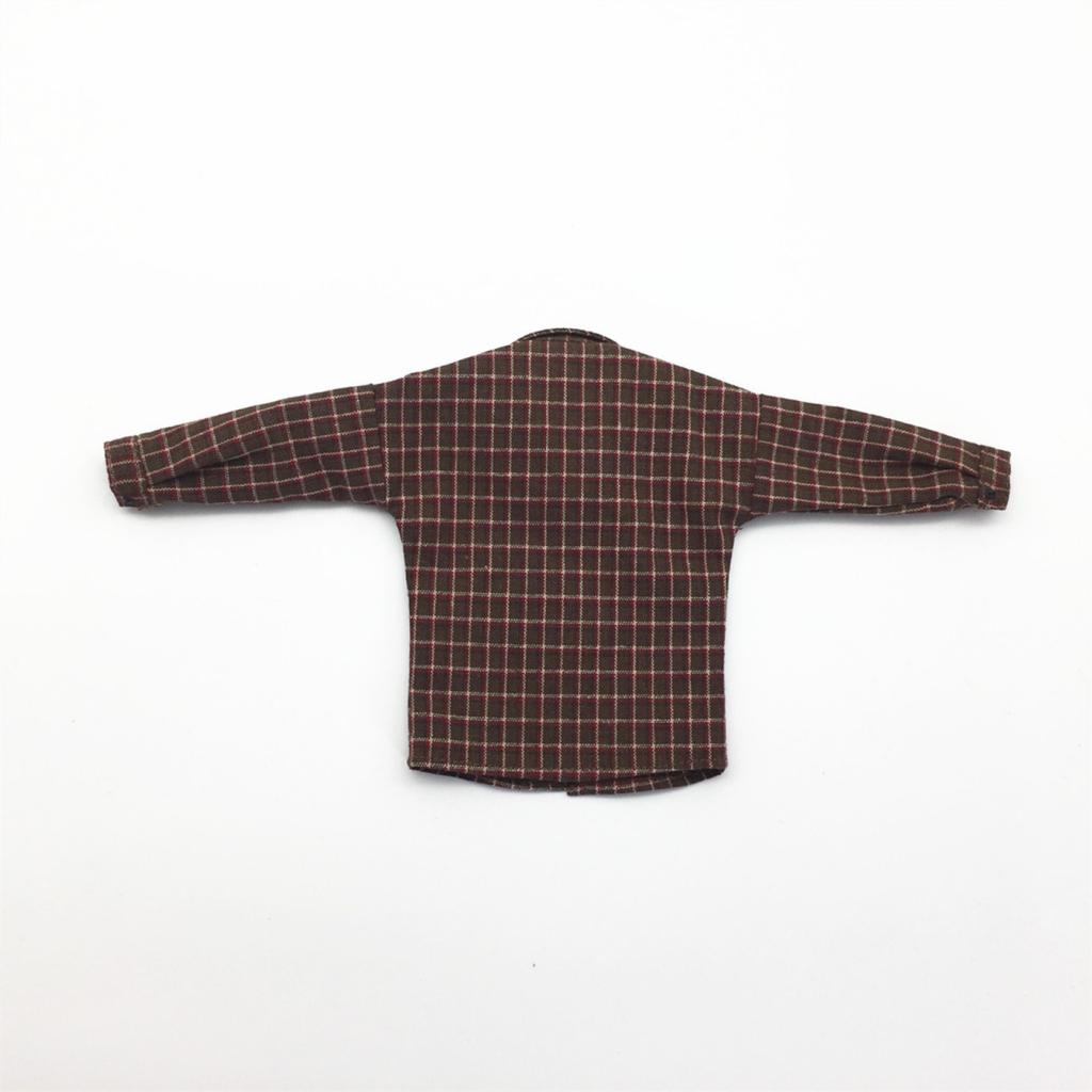 1/6 Scale Male Plaid Shirt Clothes Clothing for 12" Action Figure Brown