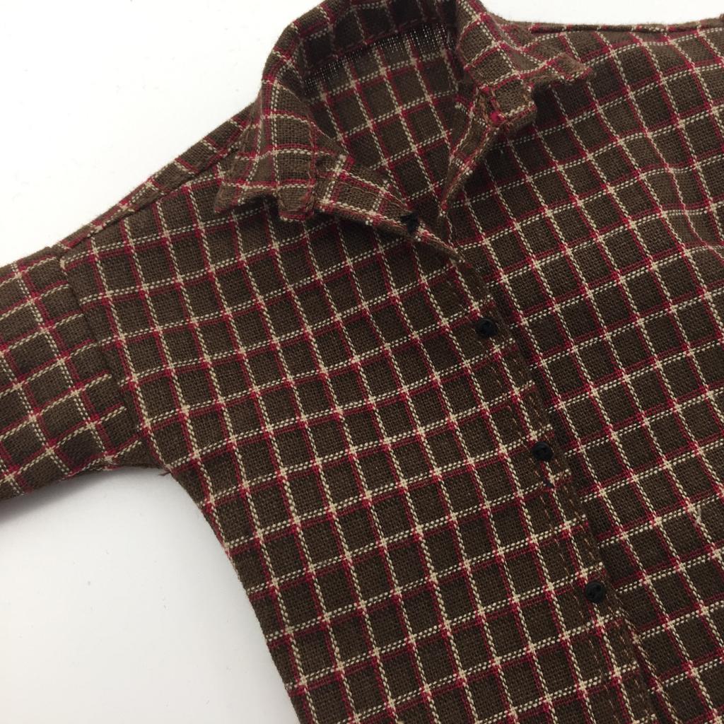 1/6 Scale Male Plaid Shirt Clothes Clothing for 12" Action Figure Brown