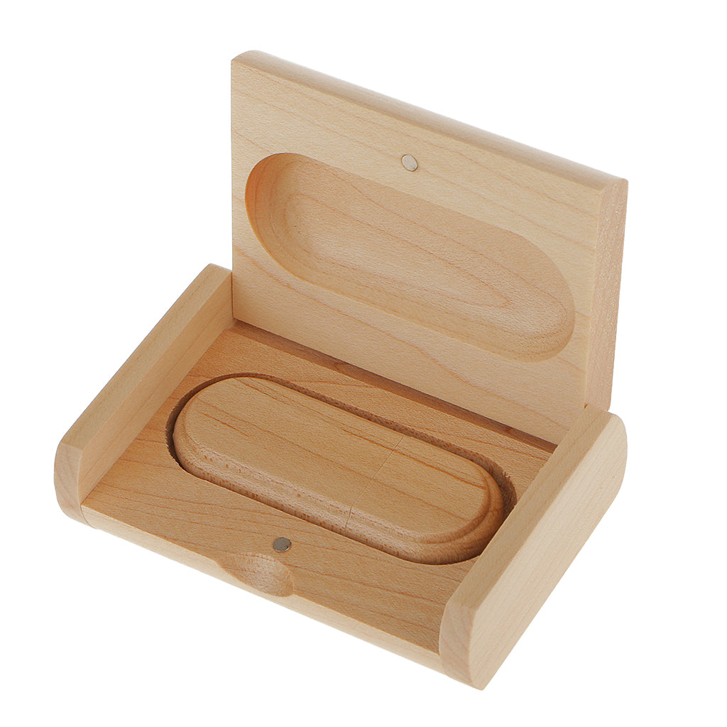 4GB Maple Wood Oval USB2.0 Memory Stick Flash Drive with Wooden Box