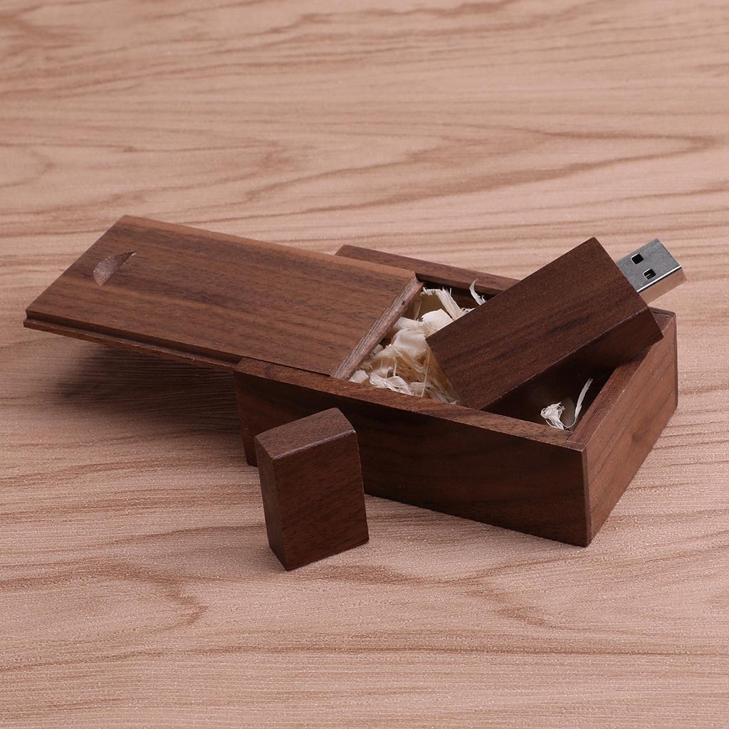 16GB Walnut Wood USB 2.0 Memory Stick Flash Drive with Wooden Box