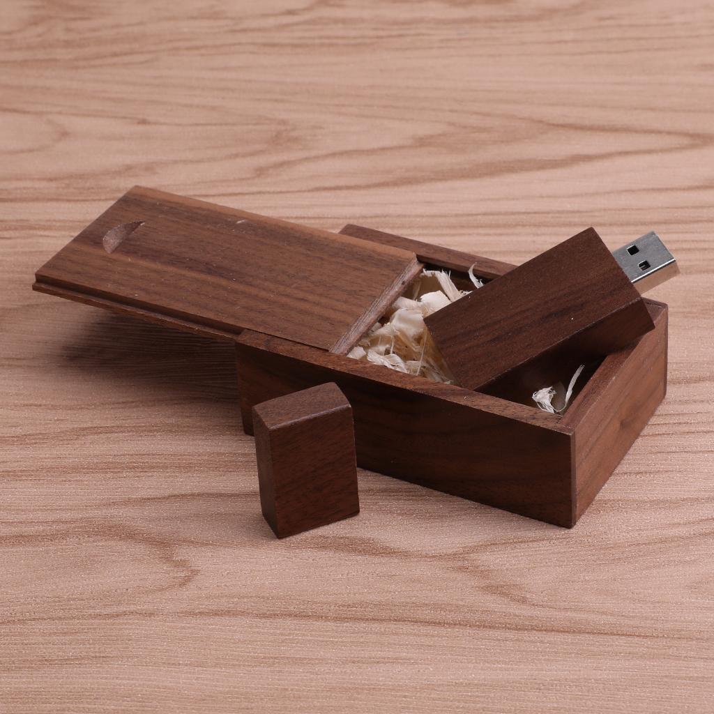 16GB Walnut Wood USB 2.0 Memory Stick Flash Drive with Wooden Box