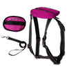 Rose Red Large Dog Harness Reflect Light Nylon Collar Leash Harness w/ Bag S