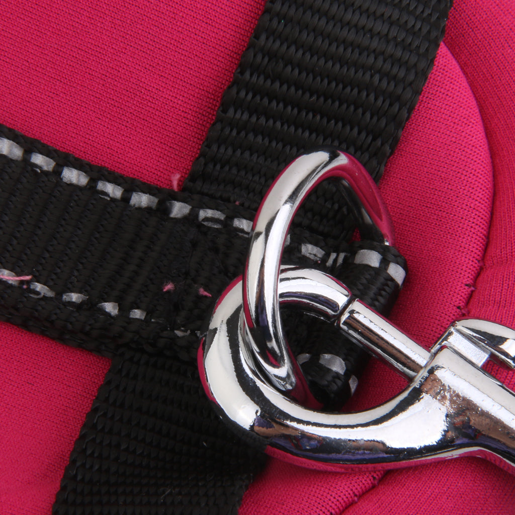 Rose Red Large Dog Harness Reflect Light Nylon Collar Leash Harness w/ Bag S