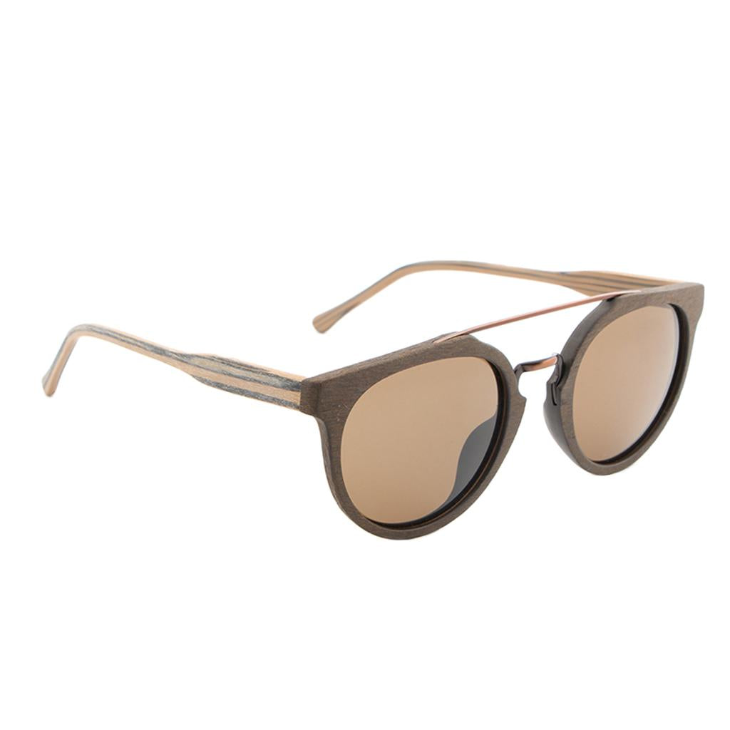 Wooden Polarized UV 400 Sunglasses Wood Glasses for Men Women Coffee Brown