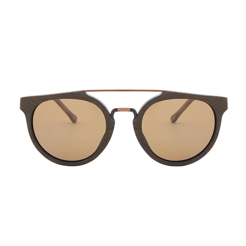 Wooden Polarized UV 400 Sunglasses Wood Glasses for Men Women Coffee Brown