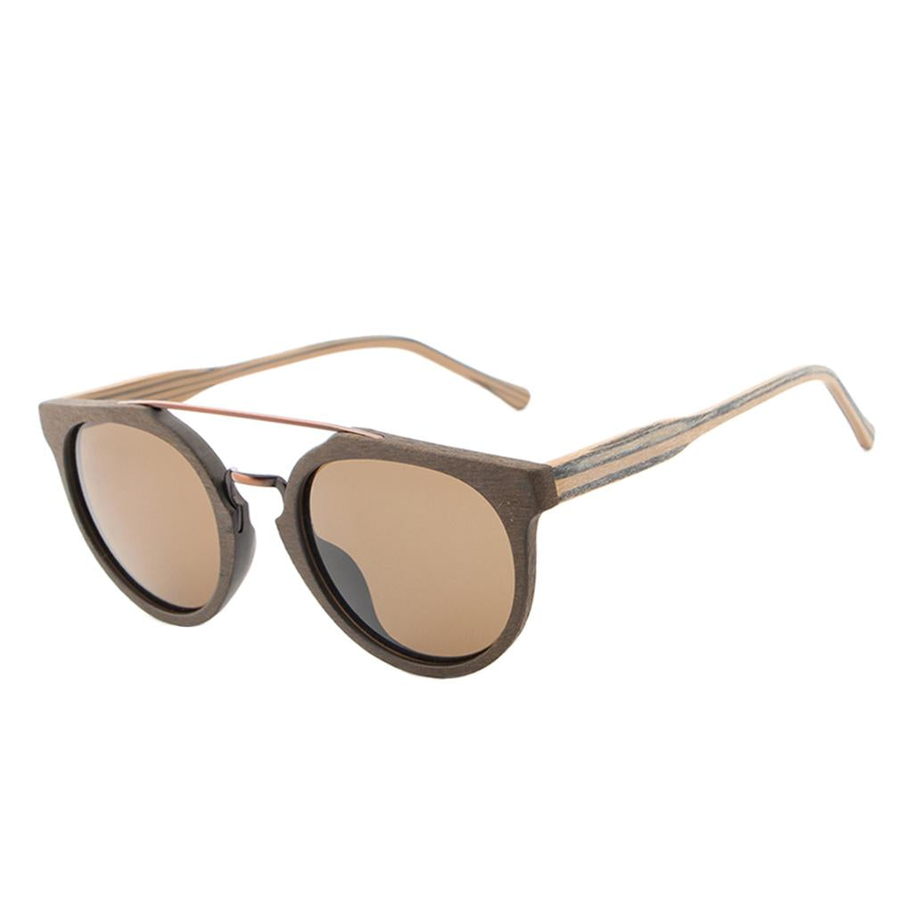 Wooden Polarized UV 400 Sunglasses Wood Glasses for Men Women Coffee Brown