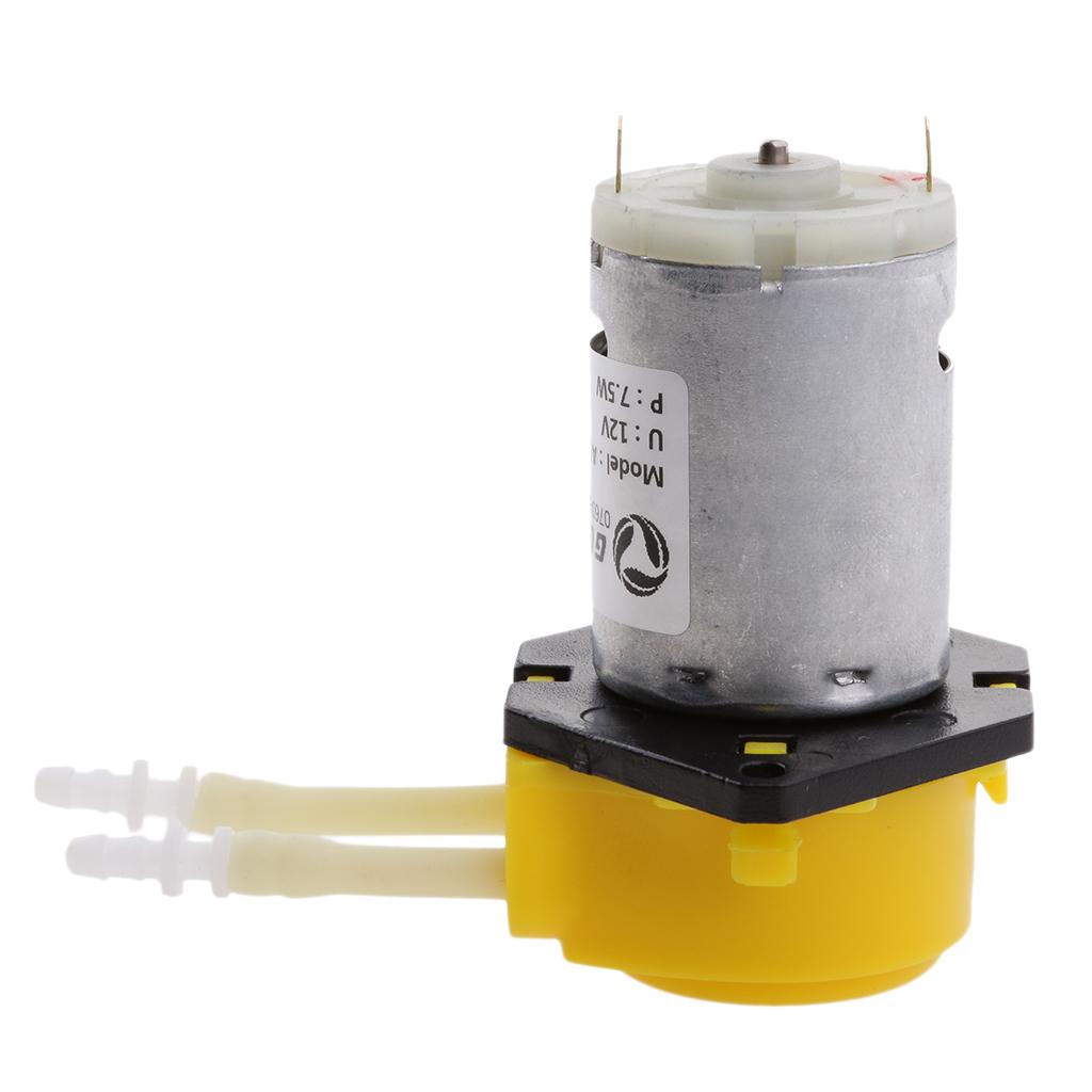 12V Dosing Pump Peristaltic Head For Aquarium Lab Analytical Water Yellow