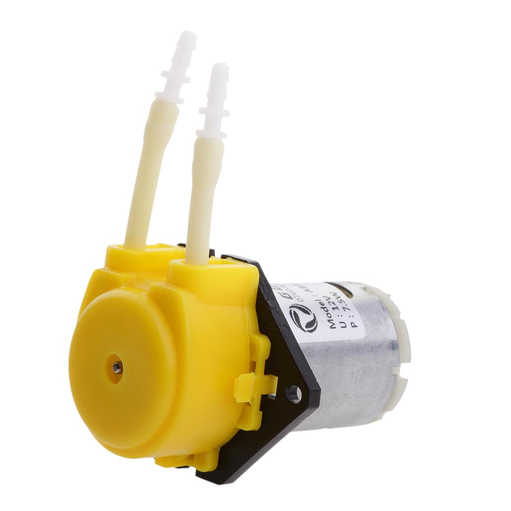 12V Dosing Pump Peristaltic Head For Aquarium Lab Analytical Water Yellow