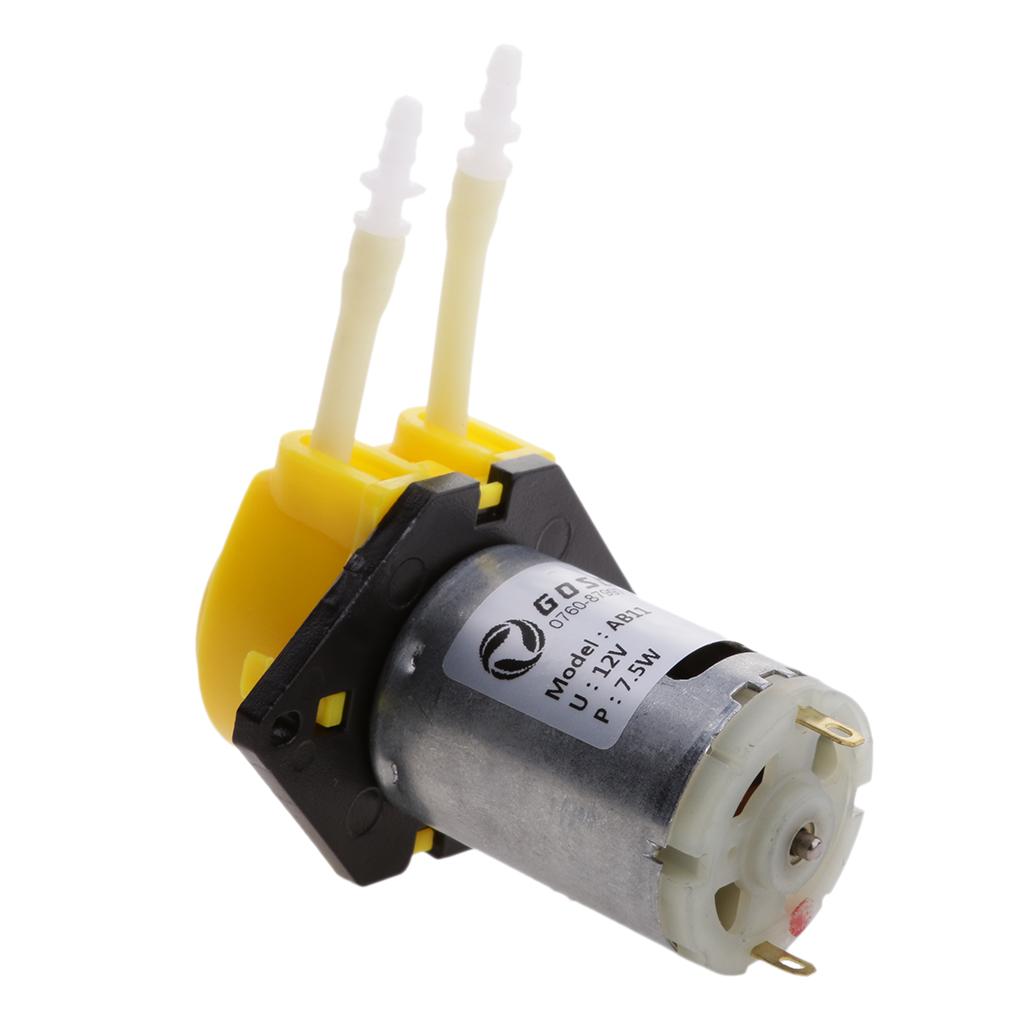 12V Dosing Pump Peristaltic Head For Aquarium Lab Analytical Water Yellow