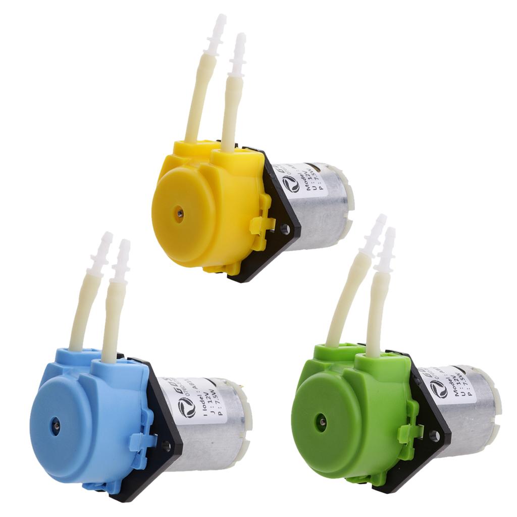 12V Dosing Pump Peristaltic Head For Aquarium Lab Analytical Water Yellow