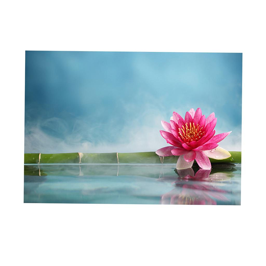 Aquarium Fish Tank HD One Side Adhesive Background Lotus Picture S