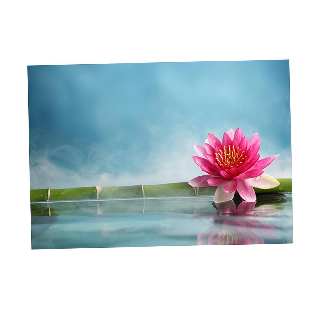 Aquarium Fish Tank HD One Side Adhesive Background Lotus Picture S