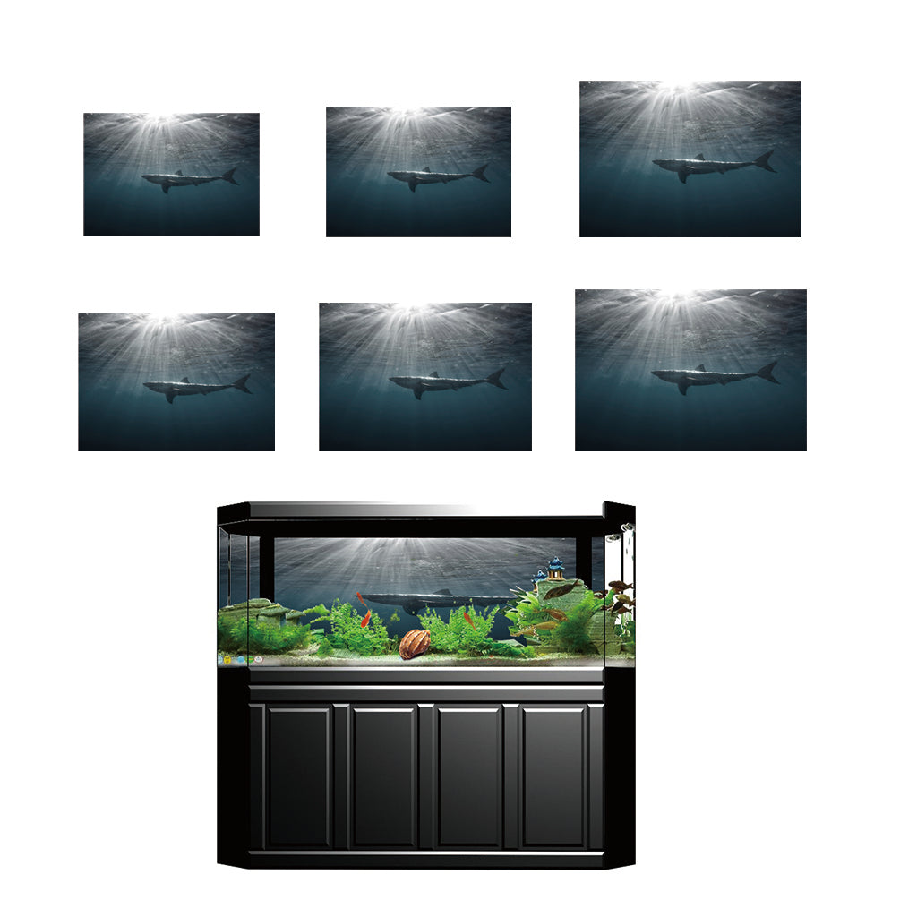 Aquarium Fish Tank HD One Side Adhesive Background Shark Picture XS