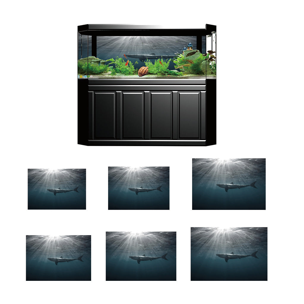 Aquarium Fish Tank HD One Side Adhesive Background Shark Picture XS