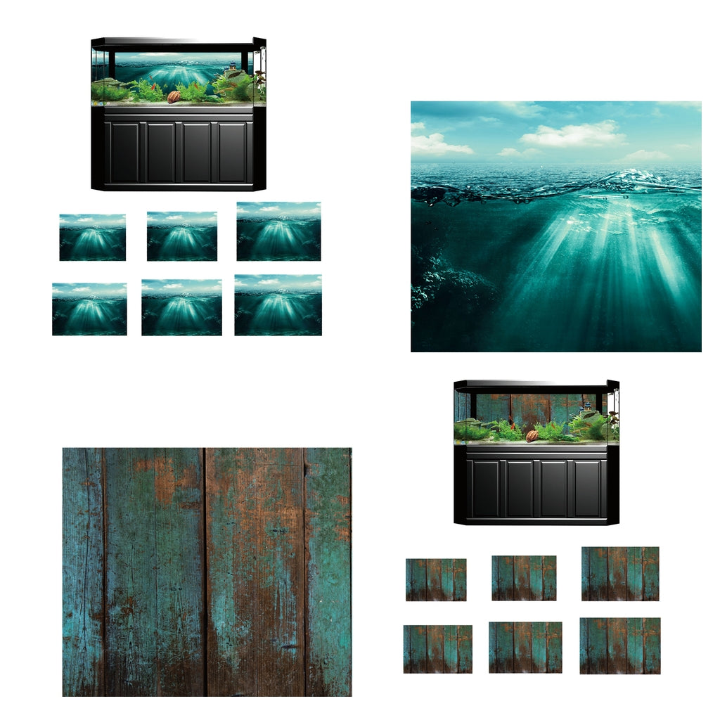 3D HD Aquarium Landscape Poster Single Sided Fish Tank Background 61x30cm