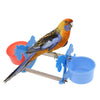 Parrot Rocking Chair Toys Wooden Horse Bird Stand Toys with 2 Food Cup S