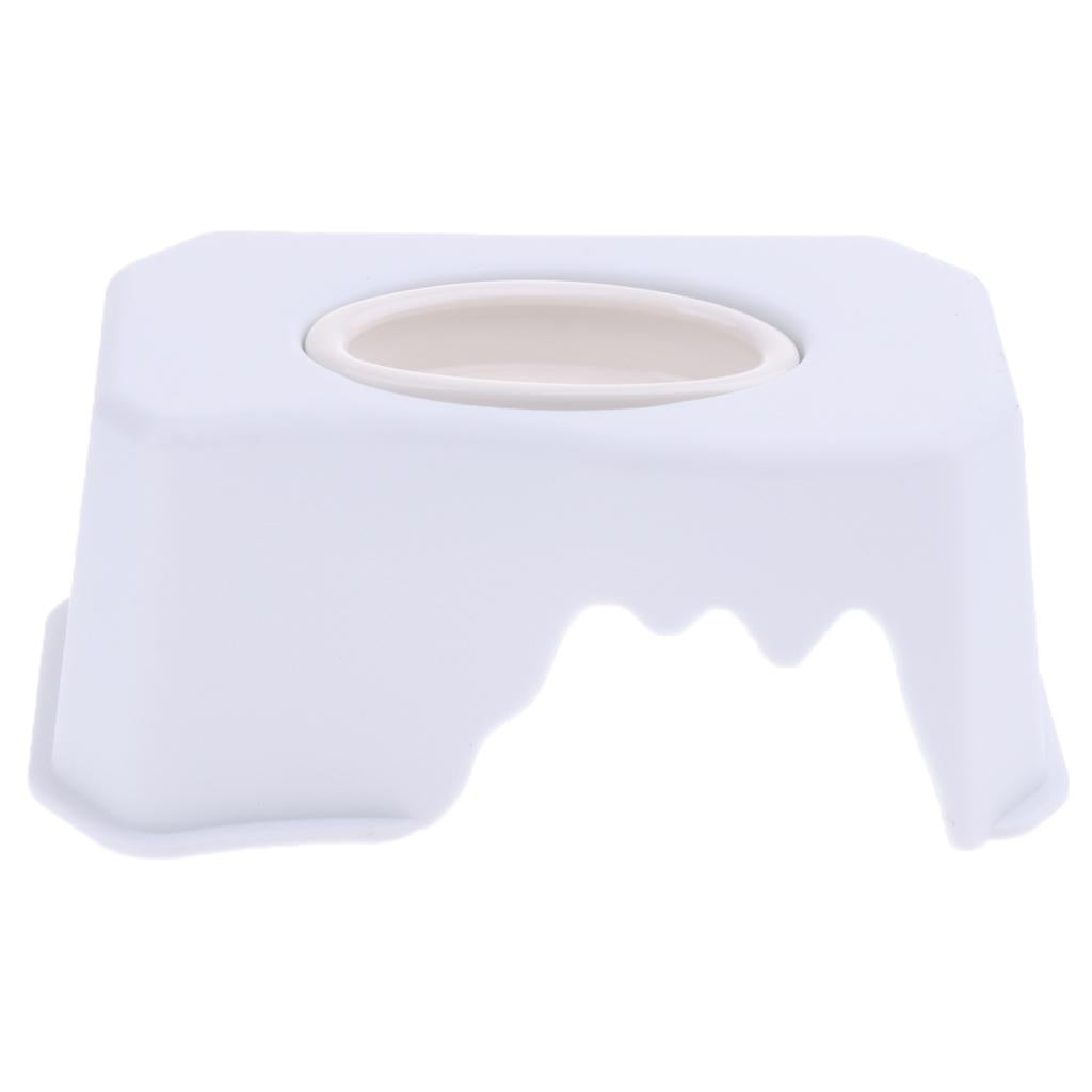 2 pcs 2 in 1 Plastic Small Reptile Lizard Food Water Dish Hiding Cave White