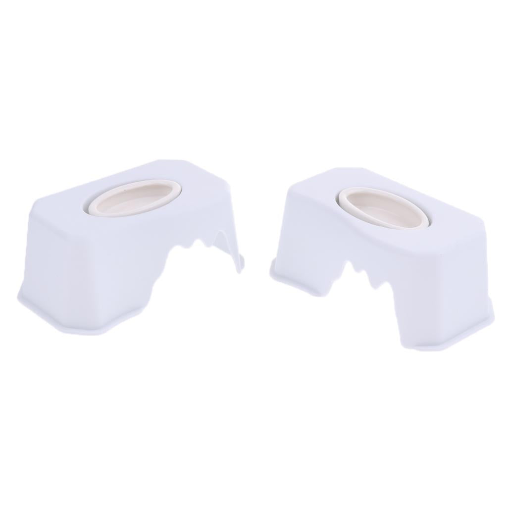 2 pcs 2 in 1 Plastic Small Reptile Lizard Food Water Dish Hiding Cave White