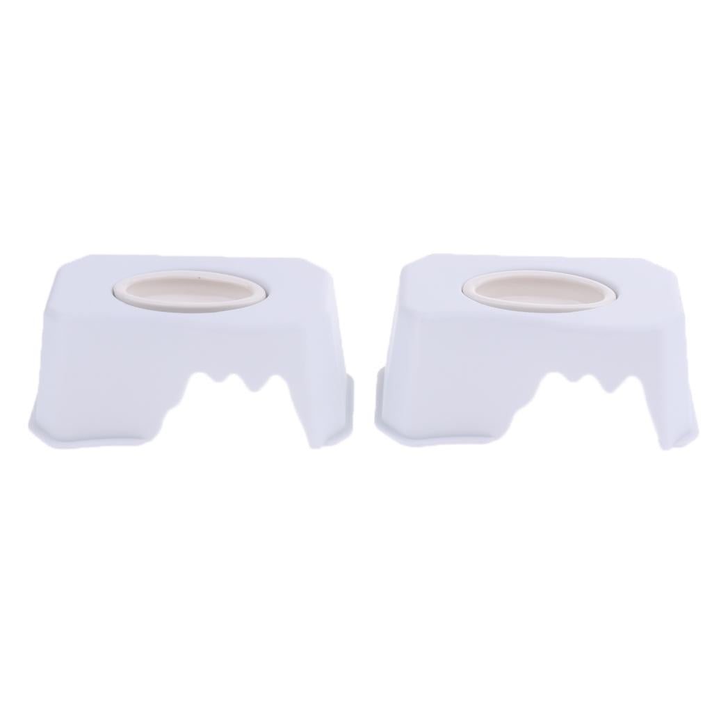 2 pcs 2 in 1 Plastic Small Reptile Lizard Food Water Dish Hiding Cave White