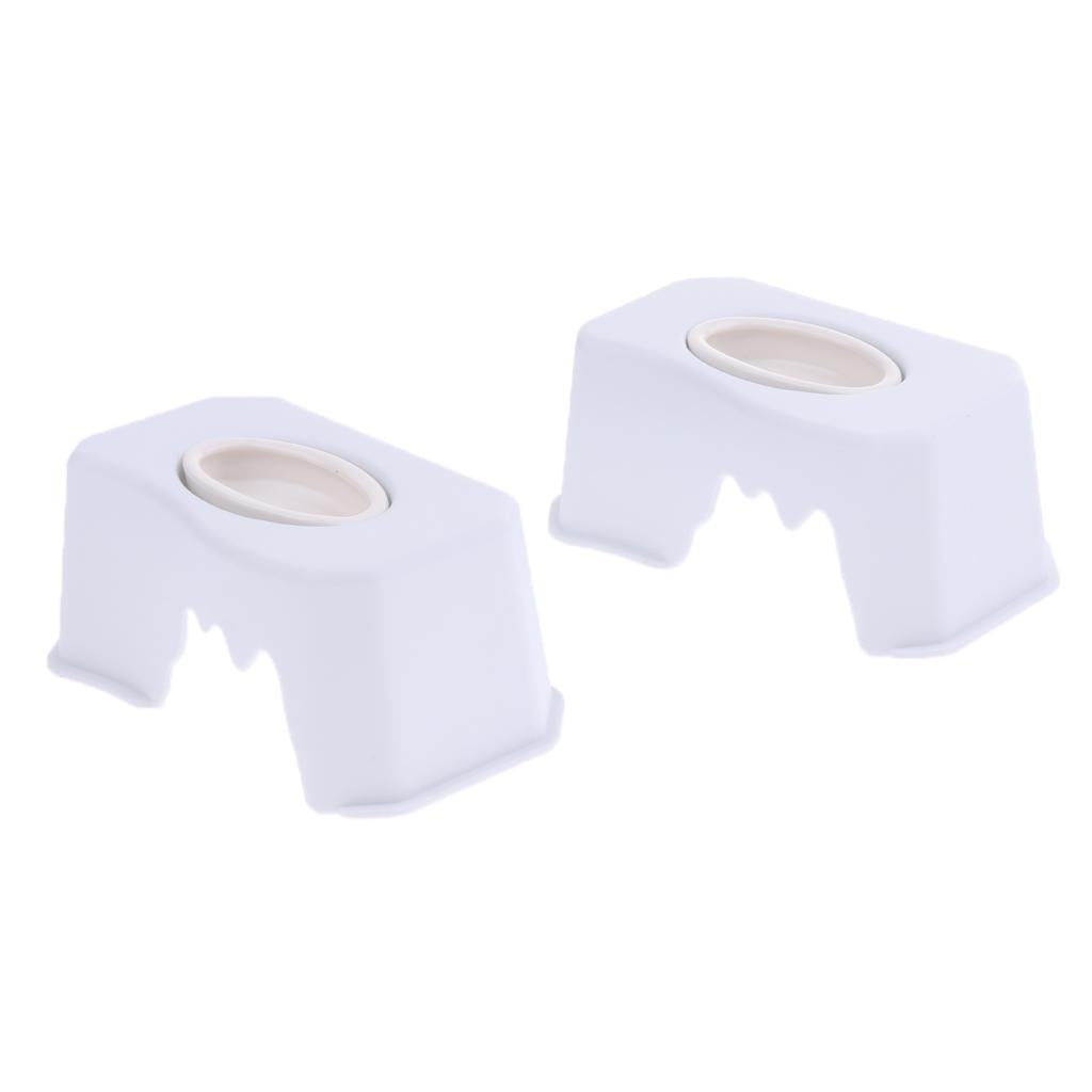 2 pcs 2 in 1 Plastic Small Reptile Lizard Food Water Dish Hiding Cave White