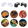 2 pcs 2 in 1 Plastic Small Reptile Lizard Food Water Dish Hiding Cave Black