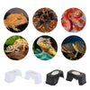 2 pcs 2 in 1 Plastic Small Reptile Lizard Food Water Dish Hiding Cave Black