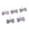 5x Pet Dog Cat ID Tag Bone Shaped Jewelry Tag Metal Necklace Pendant  Purple