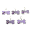 5x Pet Dog Cat ID Tag Bone Shaped Jewelry Tag Metal Necklace Pendant  Purple