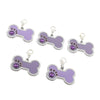 5x Pet Dog Cat ID Tag Bone Shaped Jewelry Tag Metal Necklace Pendant  Purple