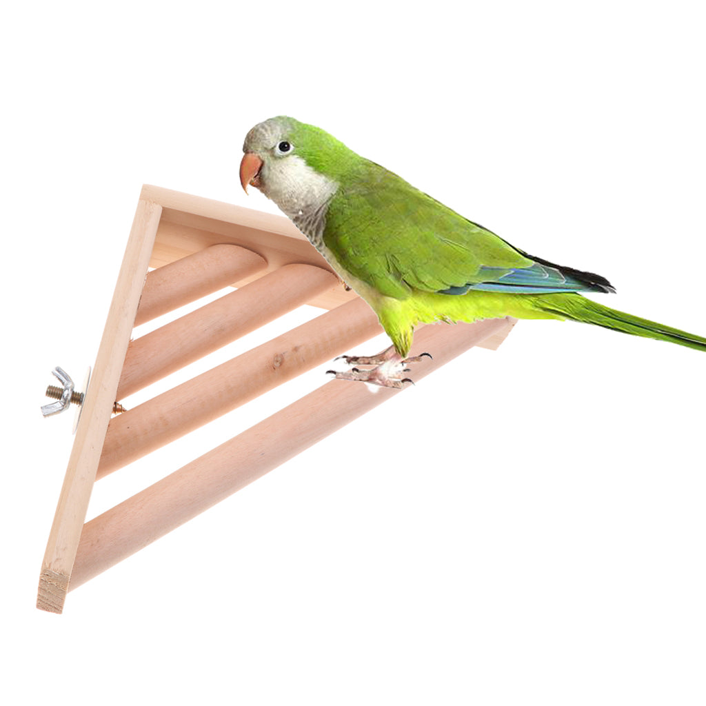 Pet Chinchilla Squirrel Parrot Toy Bird Perch Platform Stand Corner Cage Raw Wood