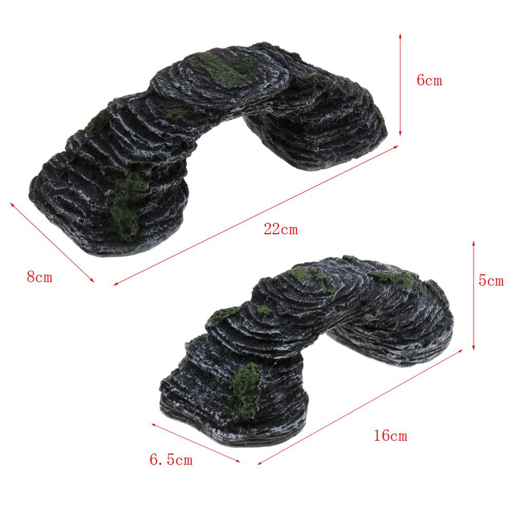 Turtle Climbing Resin Bridge Design Aquarium Landscape Underwater Ornament L