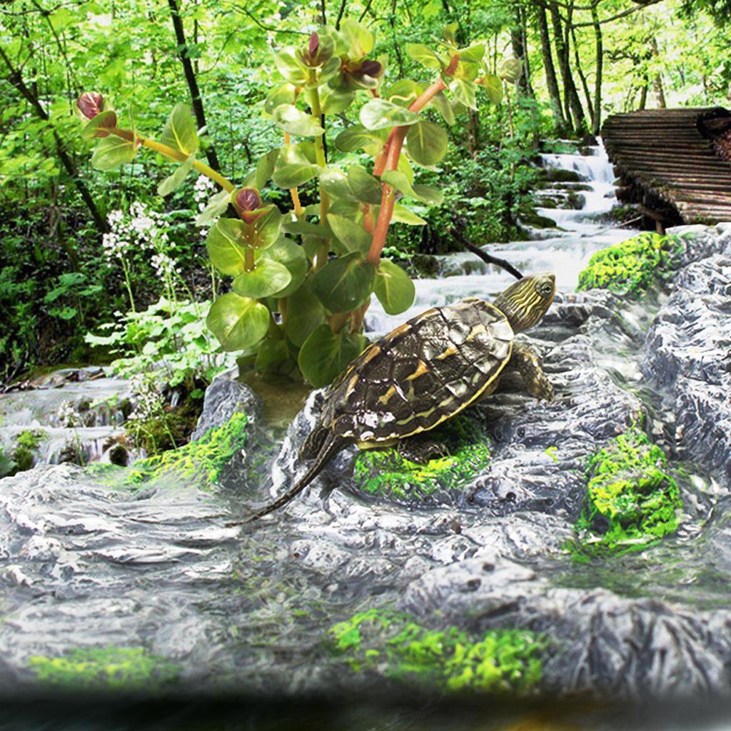 Turtle Climbing Resin Bridge Design Aquarium Landscape Underwater Ornament L