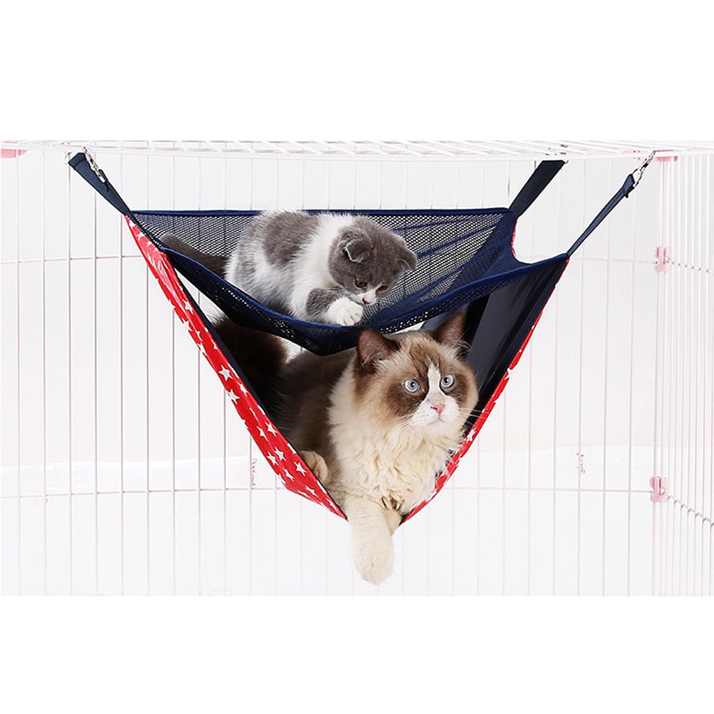 Cat Rabbit Rat Hanging Hammock Bed Oxford Fabric Fleece Mat  Red