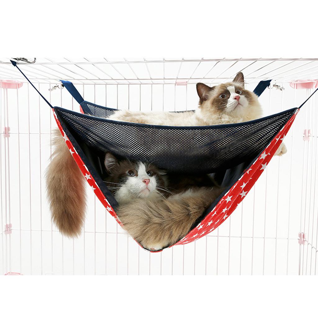 Cat Rabbit Rat Hanging Hammock Bed Oxford Fabric Fleece Mat  Red