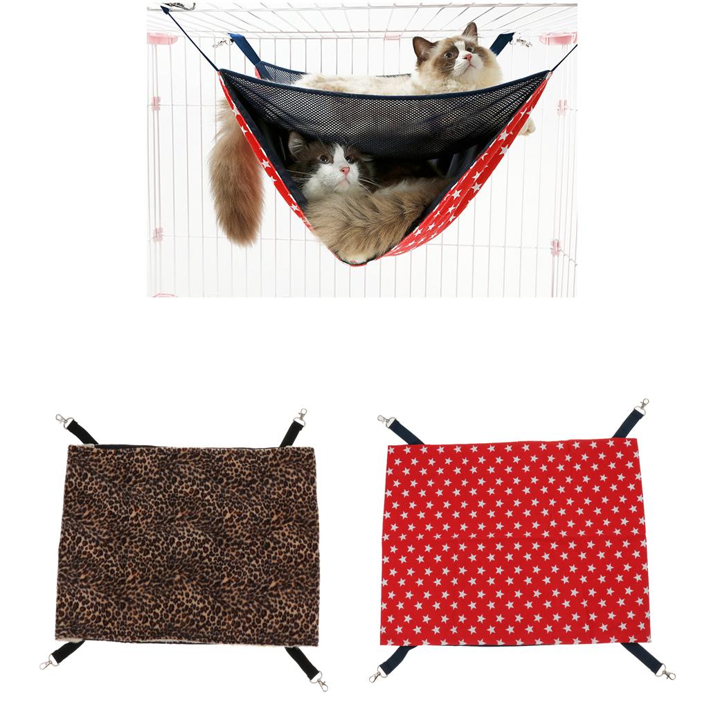 Cat Rabbit Rat Hanging Hammock Bed Oxford Fabric Fleece Mat  Red