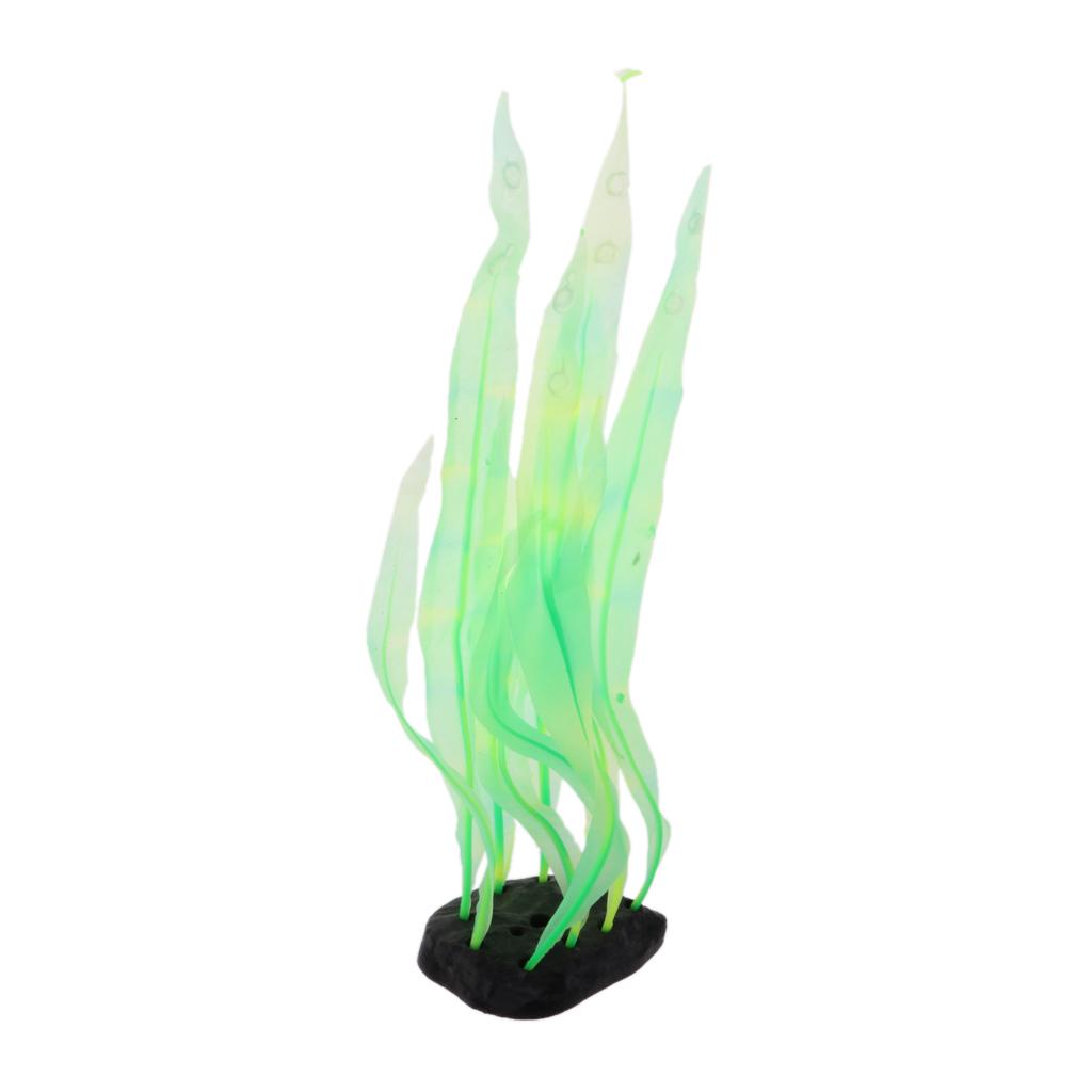 Aquarium Decorations Fish Tank Artificial Fluorescent Kelp Non-toxic Green