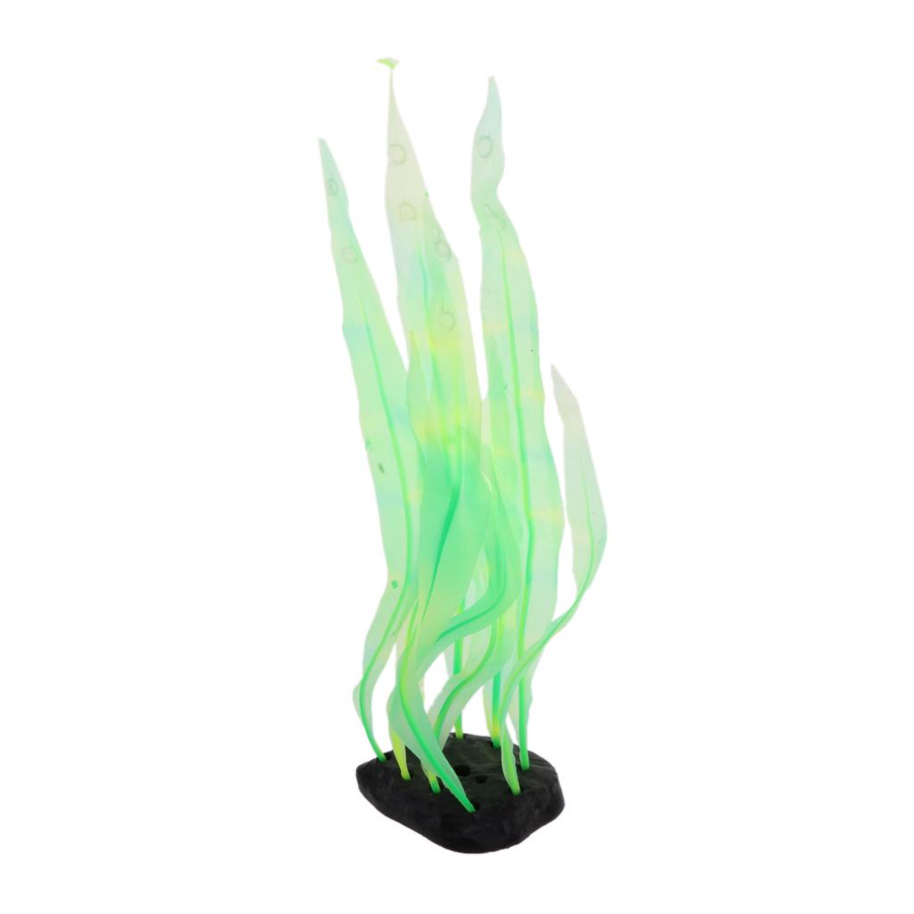 Aquarium Decorations Fish Tank Artificial Fluorescent Kelp Non-toxic Green