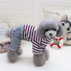 Adorable Puppy Jumpsuit Teddy Pantsuit Dog  Stripes Clothes 100% Cotton L