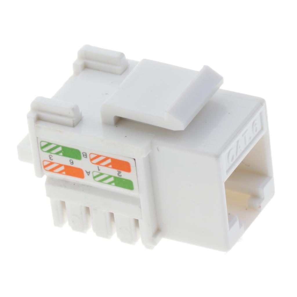 10pcs RJ45 CAT6 Keystone Jack Module Network Connector Enternet Module White