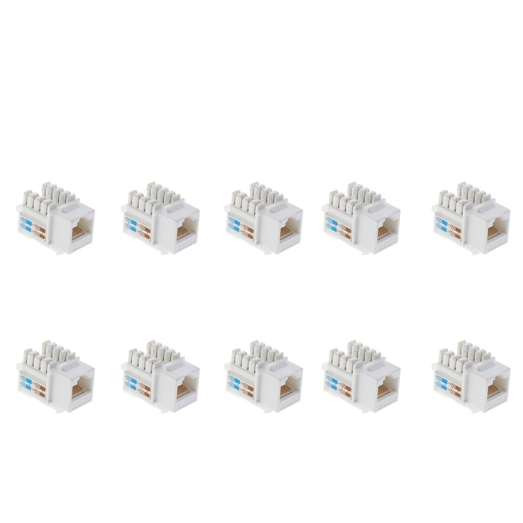 10pcs RJ45 CAT6 Keystone Jack Module Network Connector Enternet Module White